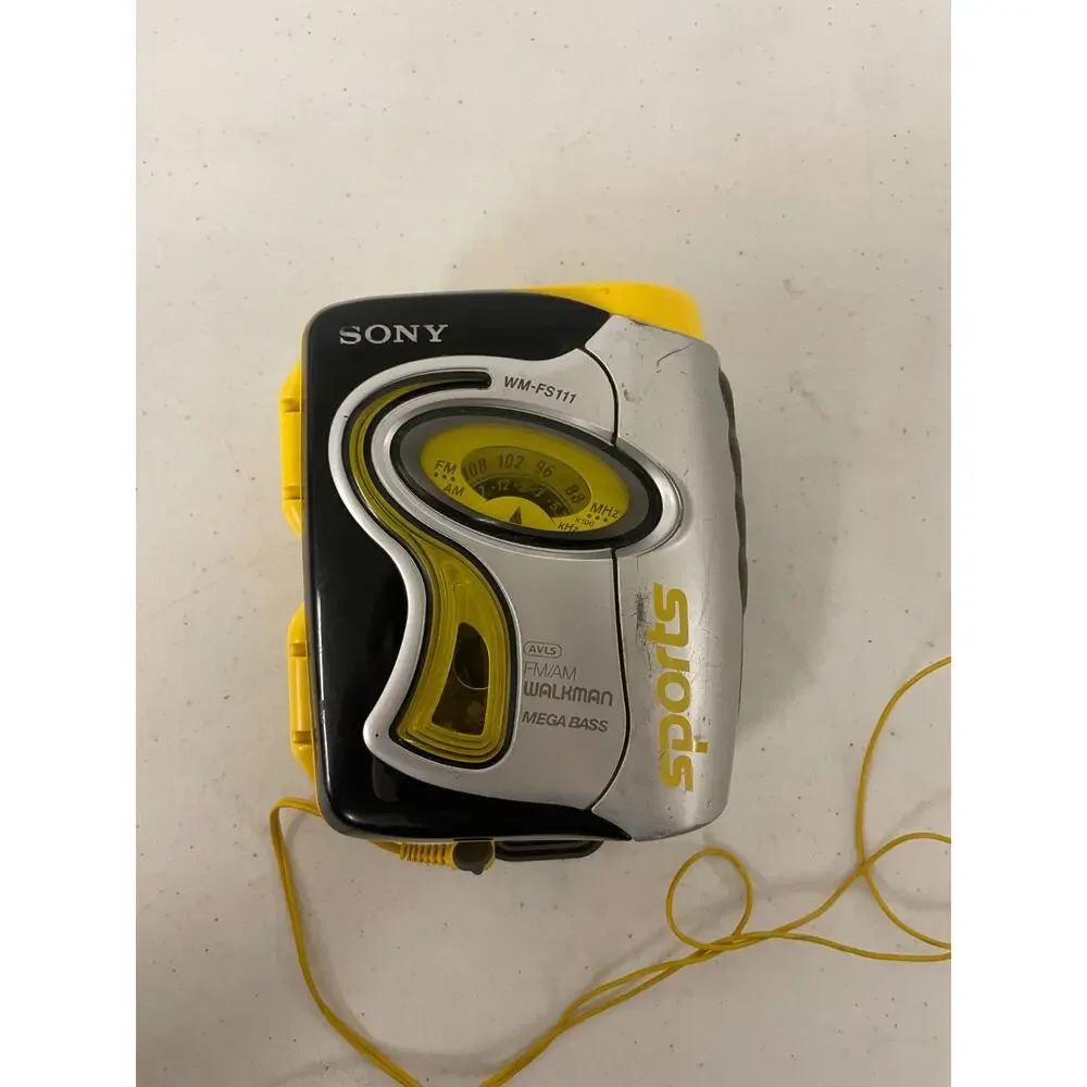 Vintage Sony Sports FM/AM Radio Cassette Walkman WM-FS111 w/ MDR-W014 Headphones